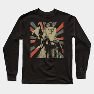 Sir Michael Gambon || Albus Dumbledore ||Vintage Art Design Long Sleeve T-Shirt